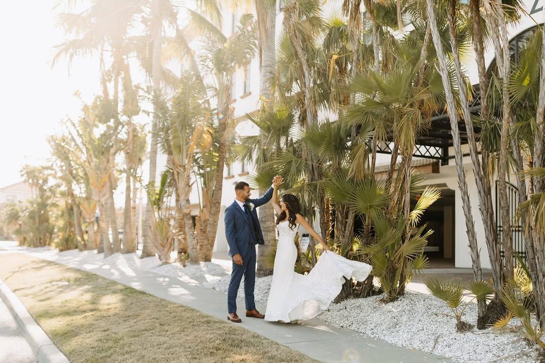 Give me a dreamy dress and a gorgeous twirl and I’m in photographer heaven.
.
Heather absolutely slayed this moment. The way her gown moved was pure magic, especially against the backdrop of the tropical Hotel Zamora in St. Pete Beach. 
.
Sunshine, a stunning bride, and the perfect twirl—what more could a photographer ask for?
.
.
.
.
.
Keywords: Hotel Zamora Wedding, Wedding Photographer, Florida Weddings